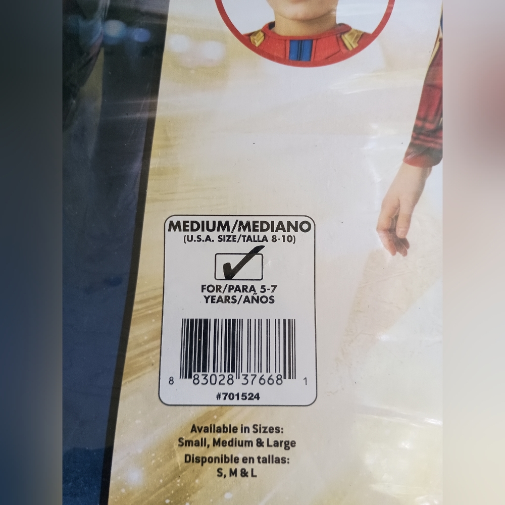 Child size medium 8-10 Captain Marvel Halloween costume. - Picture 3 of 4